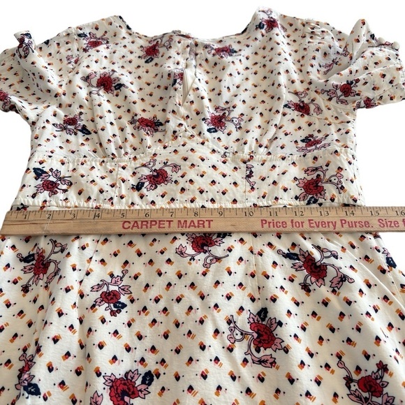 ModCloth Women's The Keyhole Story A-Line Dress White Floral Sz 8 Empire Waist - Picture 11 of 14